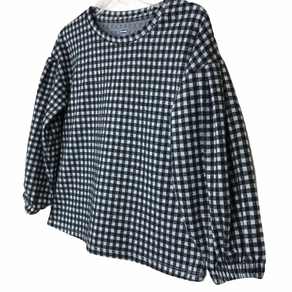 Old Navy Girls Check Puff‎ Sleeve Top
